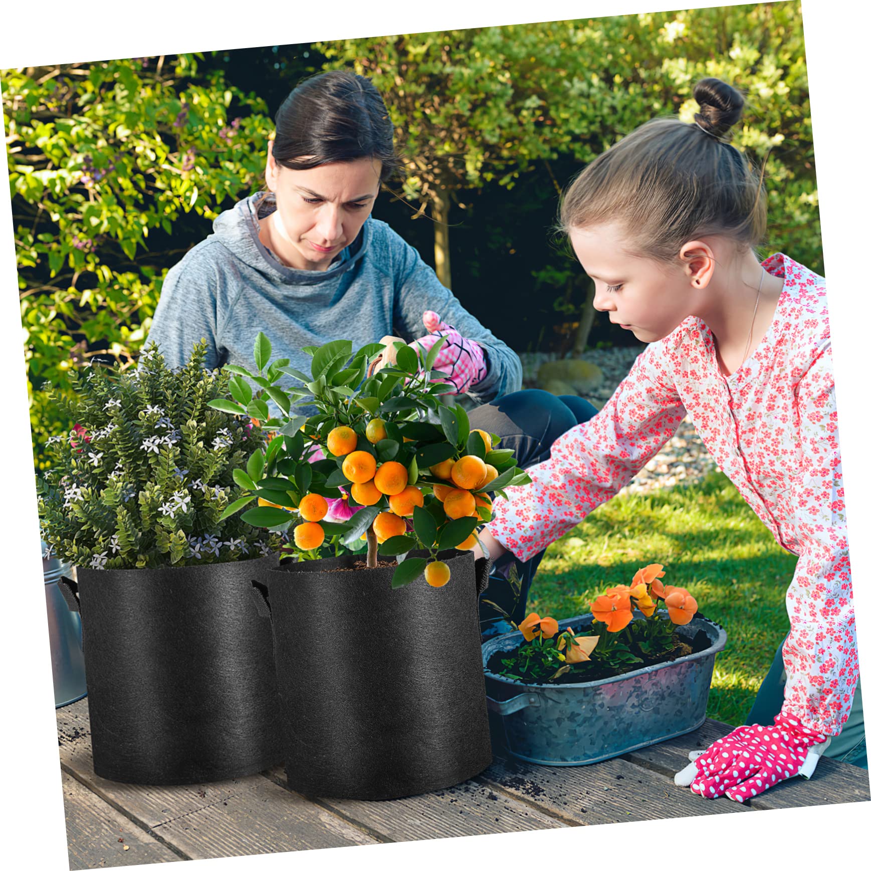 INOOMP 12pièces Sacs De Culture Tissu Non Tissé Épais avec Poignées pour Plantation De Pommes De Terre Légumes Fleurs Intérieur Et Extérieur