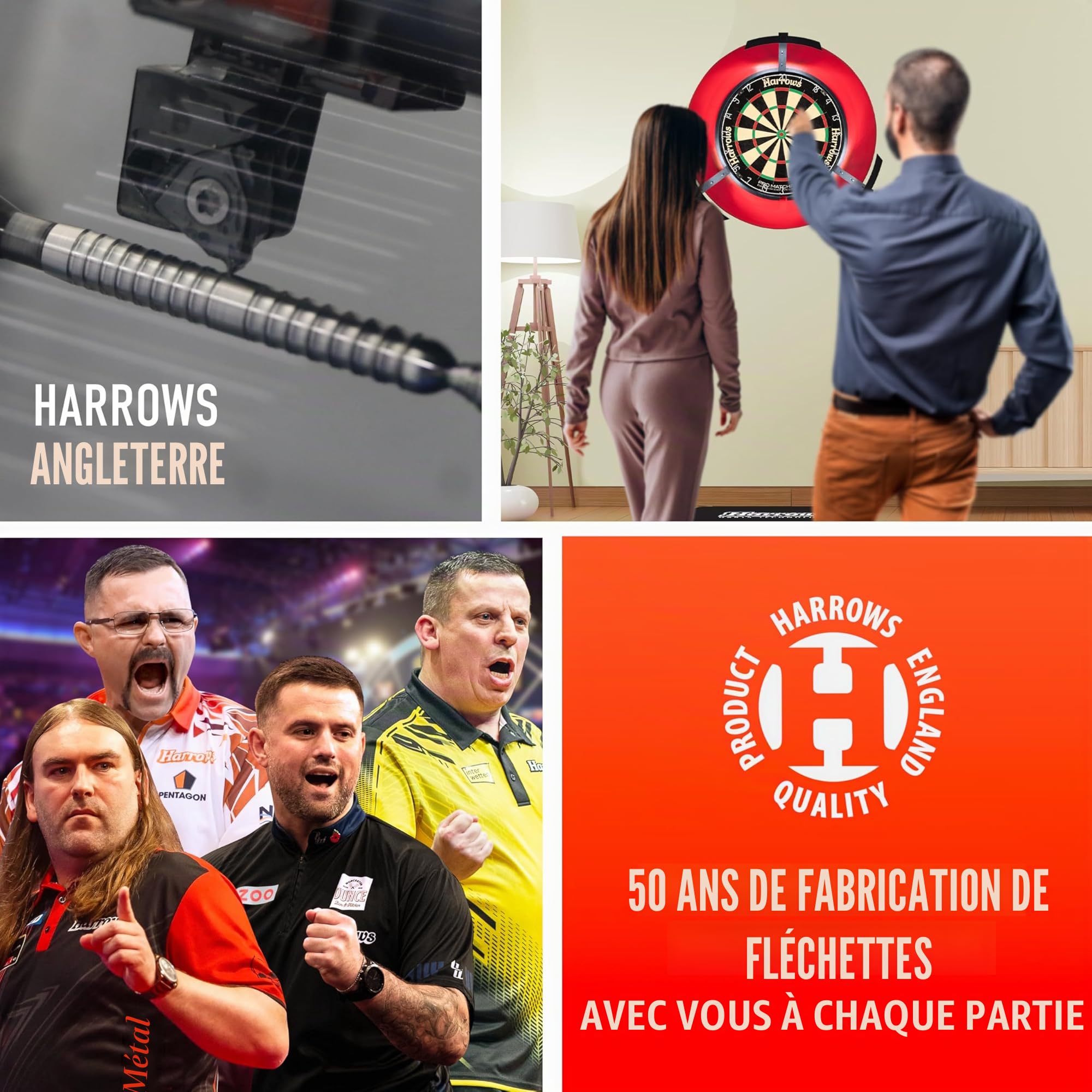Harrows Predator fléchettes tungstène 90% pointe acier 21-26g avec étui