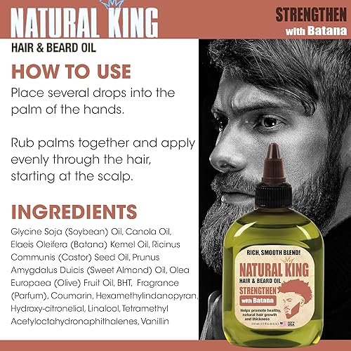 Miniatura 6 de SFC Natural King - Aceite fortalecedor para el cabello y la barba con aceite de batana, 7.1 onzas, aceite de batana fortalecedor para el crecimiento