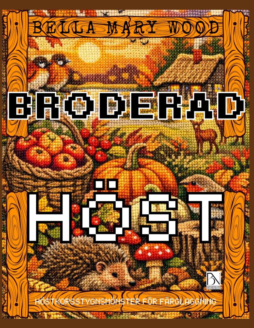 Broderad Höst eller höstmönster för korstyn för färgläggning: broderi bok