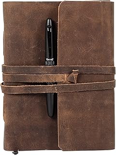 Leather Journal Lined Paper with luxury pen Handmade Leather Journal/Writing Notebook Diary/Bound Daily Notepad for Men & Women Medium, Writing pad Gift for Artist, Sketch