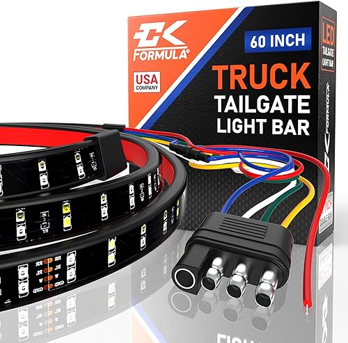 Miniatura 7 de CK Formula Barra de luz LED de doble fila de 48 pulgadas, 5 funciones reversa, freno, correr, señal de giro, tira de luz de doble flash para