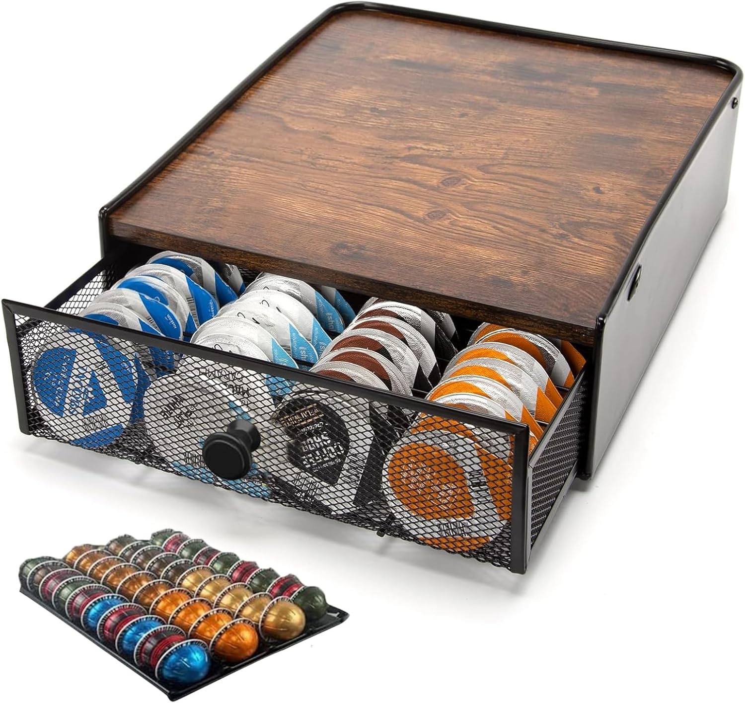 Nespresso Pod Drawer Organizer - 40 Capsule Storage Rack, Coffee Capsule Shelf For