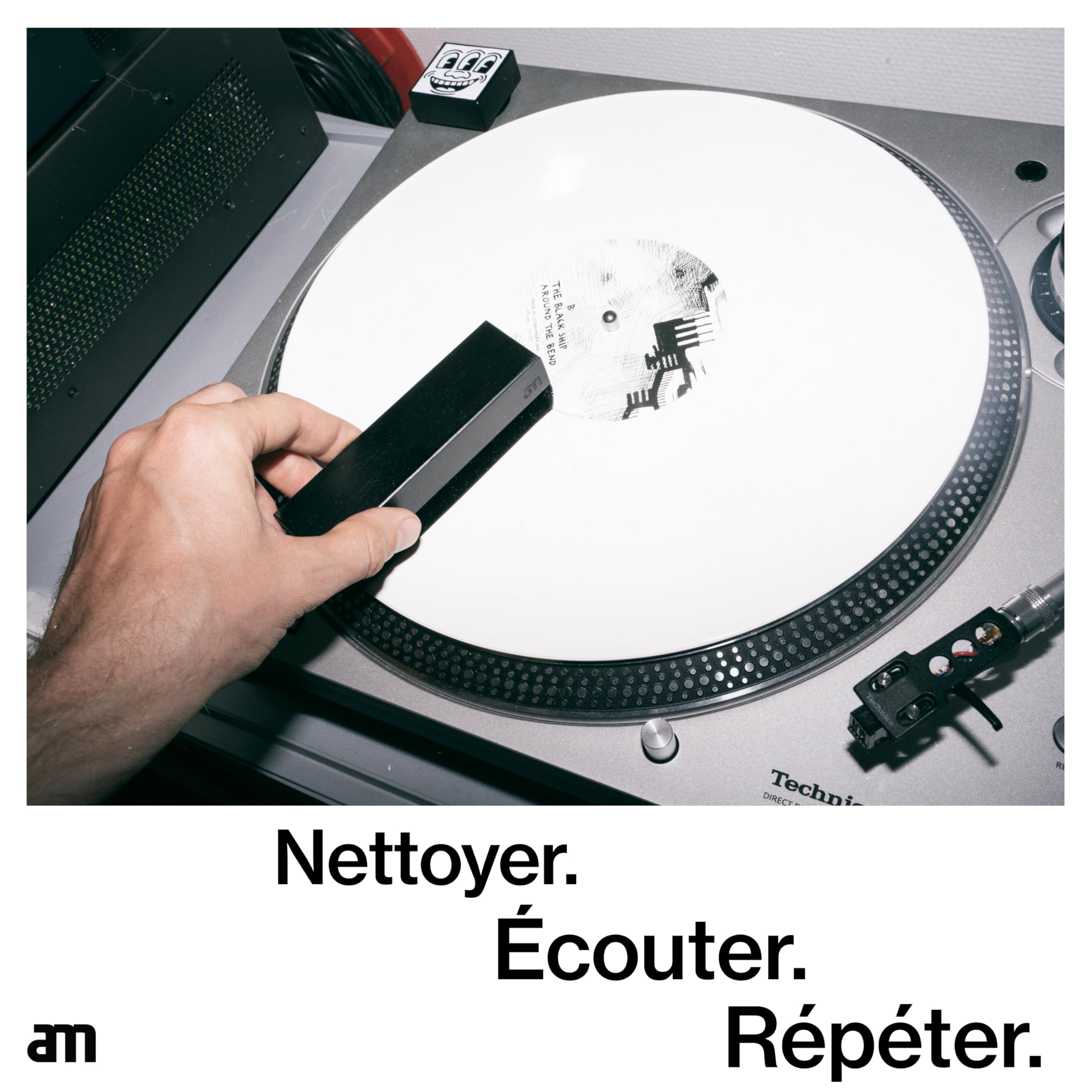 am Brosse en Velours Premium pour Disques Vinyles avec Manche Bois pour Nettoyage Vinyle