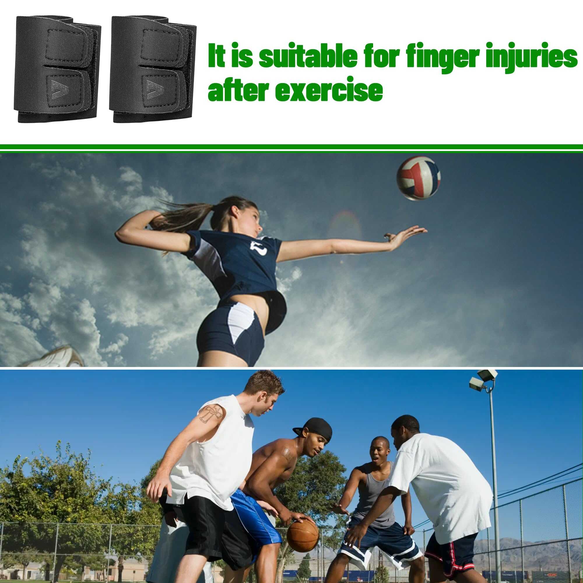 EULANT Lot de 2 Protège Doigts Réglable, Elastiques Protection Doigts,Bandage de Doigt,Manchettes de Doigts pour Sport Basketball Volleyball