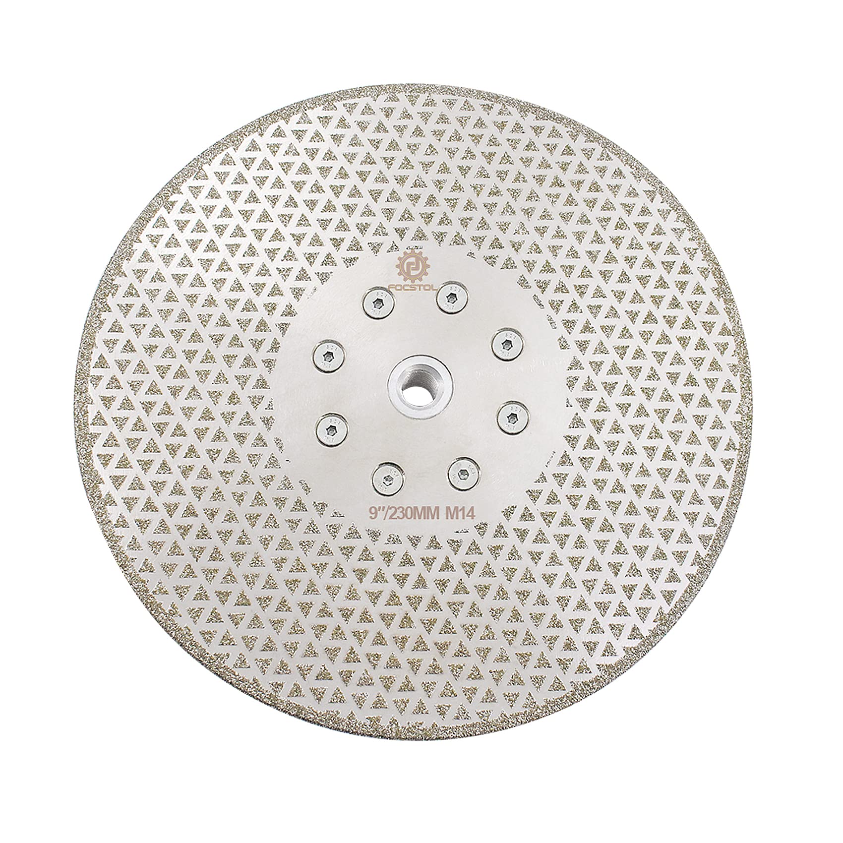 FOCSTOL Disco Diamante 230mm - Disco de Corte Porcelanico Electrochapado Doble Lado para Corte y Molienda Granito Mármol Cerámica Cuarzo M14 Rosca