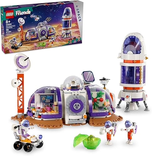 LEGO Friends Mars - Juego de base espacial y cohete, juguete de ciencia para juego de simulación con 3 mini muñecas y juguete de nave espacial,