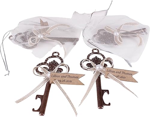 HTF Pack of 10 Personalized Bronze Key Bottle Opener Wedding Favors Bottle Opener, Wedding Party Favor, Bridal Shower Favor, Bridesmaid Gifts