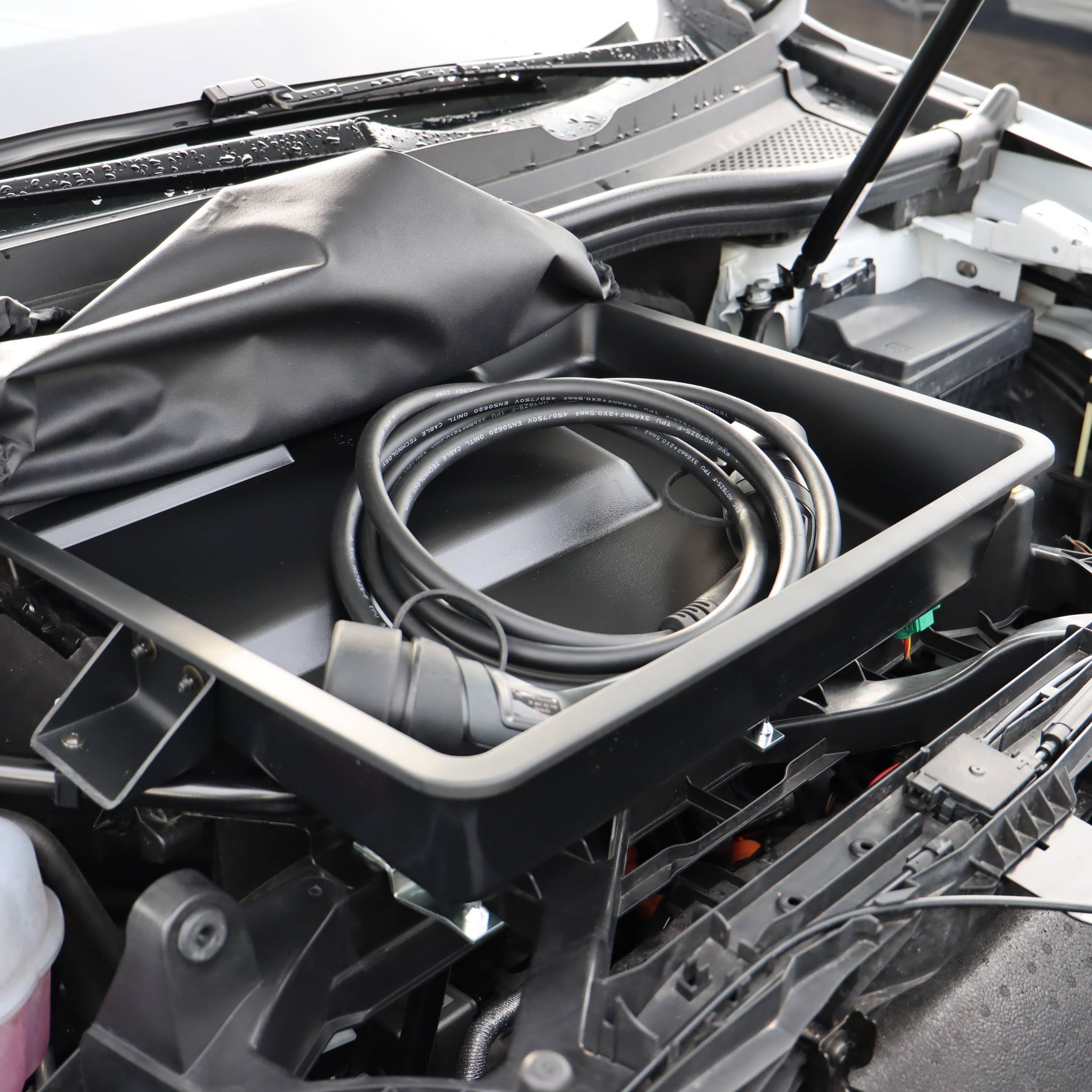 rati Frunk compatible con Audi Q4 e-tron/Audi Q4 Sportback e-tron 2021- | Con muelle de gas extra | Espacio de almacenamiento frontal ampliado. Perfecto para cables de carga. Fácil montaje, máxima