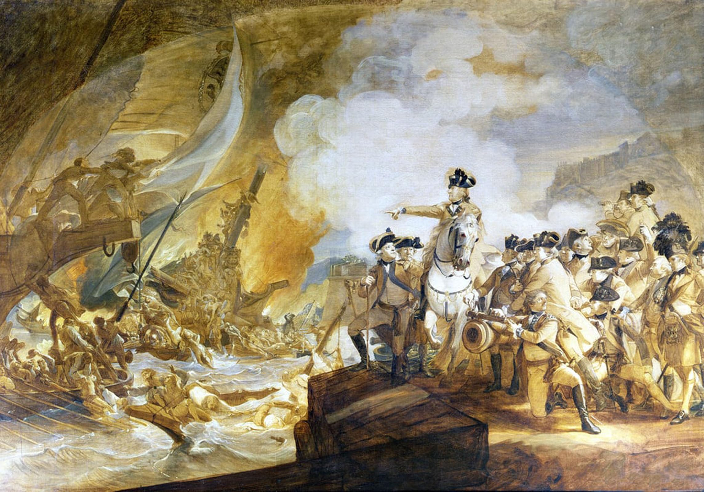 SERENDIPITP Abstract Painting Mural Print Picture Wall Decor Painting the Siege and Relief of Gibraltar Th September by Singleton Copley Vintage Wall Artwork for Home Decor 60x90cm