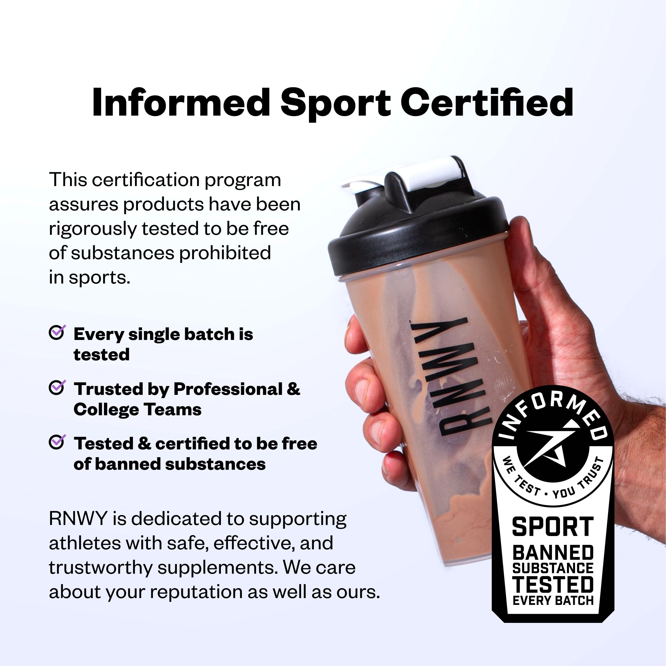 RNWY Complete Protein, 25g Yeast Protein + 5g Creatine Monohydrate, Vegan, Dairy-Free, Informed Sport Certified, Post-Workout Recovery for Endurance Athletes, Chocolate, 21 Servings — Amazon image 6