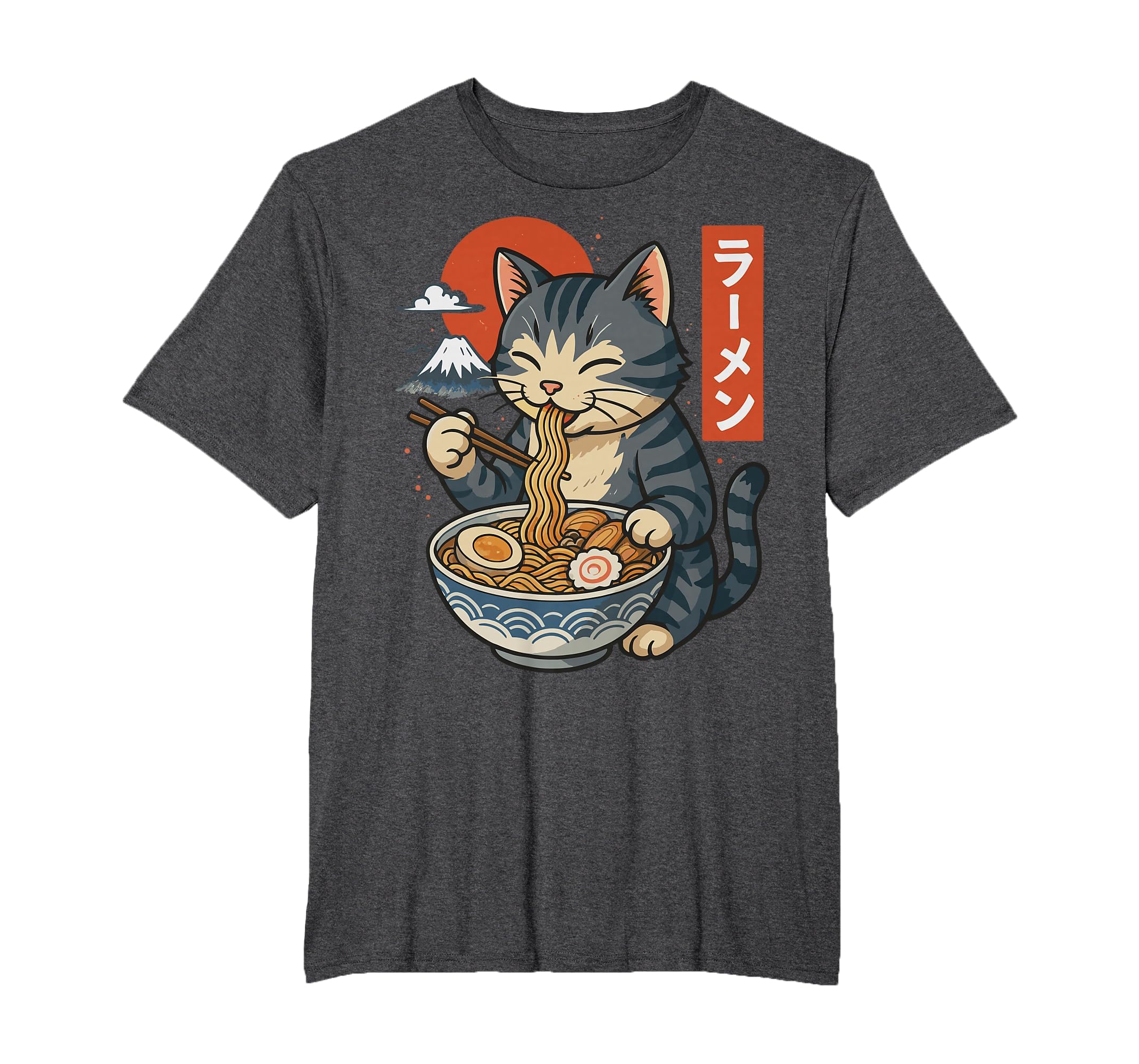 Anime Cat Eating Ramen Retro Kawaii Ramen Cat T-Shirt