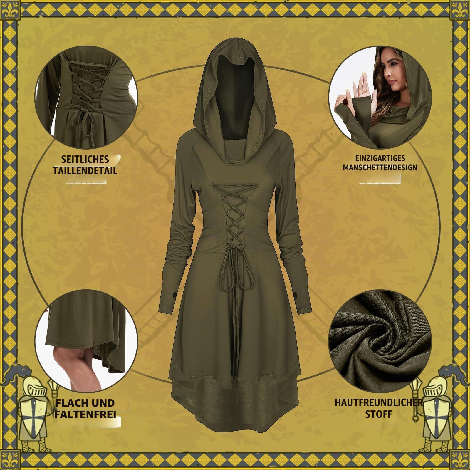 Mittelalterliches Renaissance Kostüm für Damen