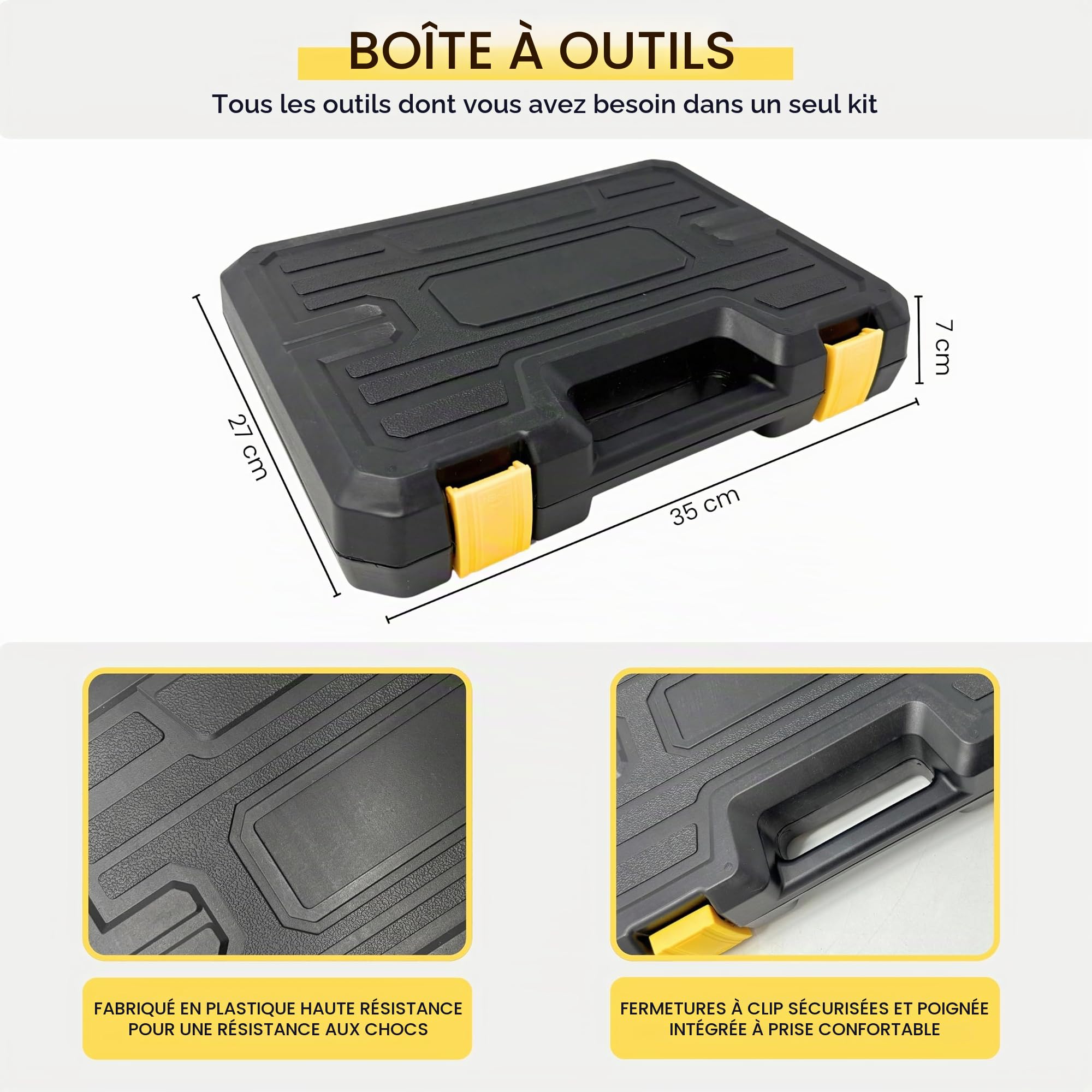 Coffret à Outils Complète. Kit d’Outils Portable. Caisse à Outils de 108 Pièces pour le Bricolage. Boite à Outils Ménagers. Malette Outils pour les Réparations Domestiques et l’Usage Général.