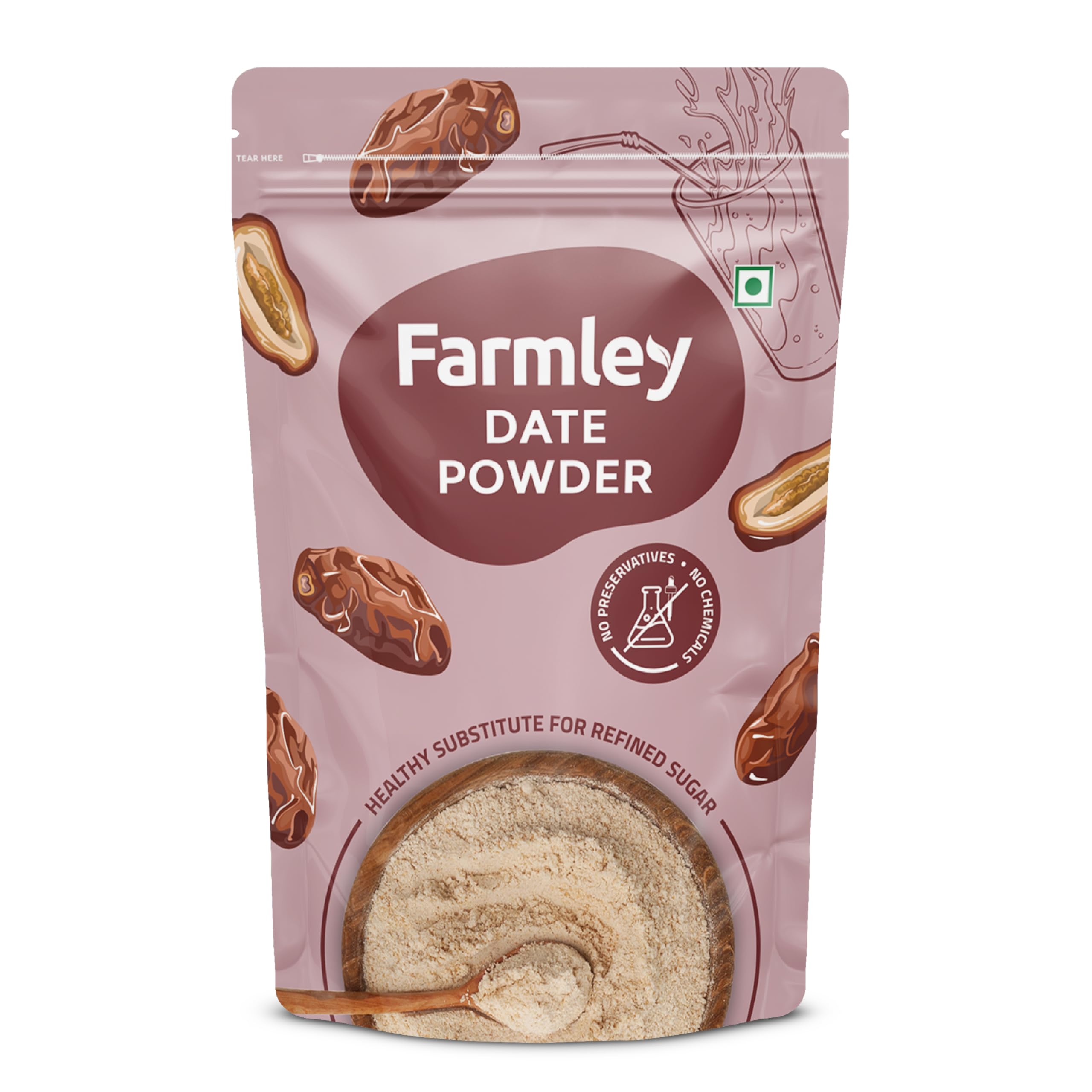 Farmley Date Powder 200g | No added sugar| Perfect Sweetness| No Preservatives (Pack of 1)