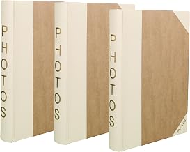 Set of 3 Photo Albums with Sleeves 10 x 15 cm for 300 Photos Cream