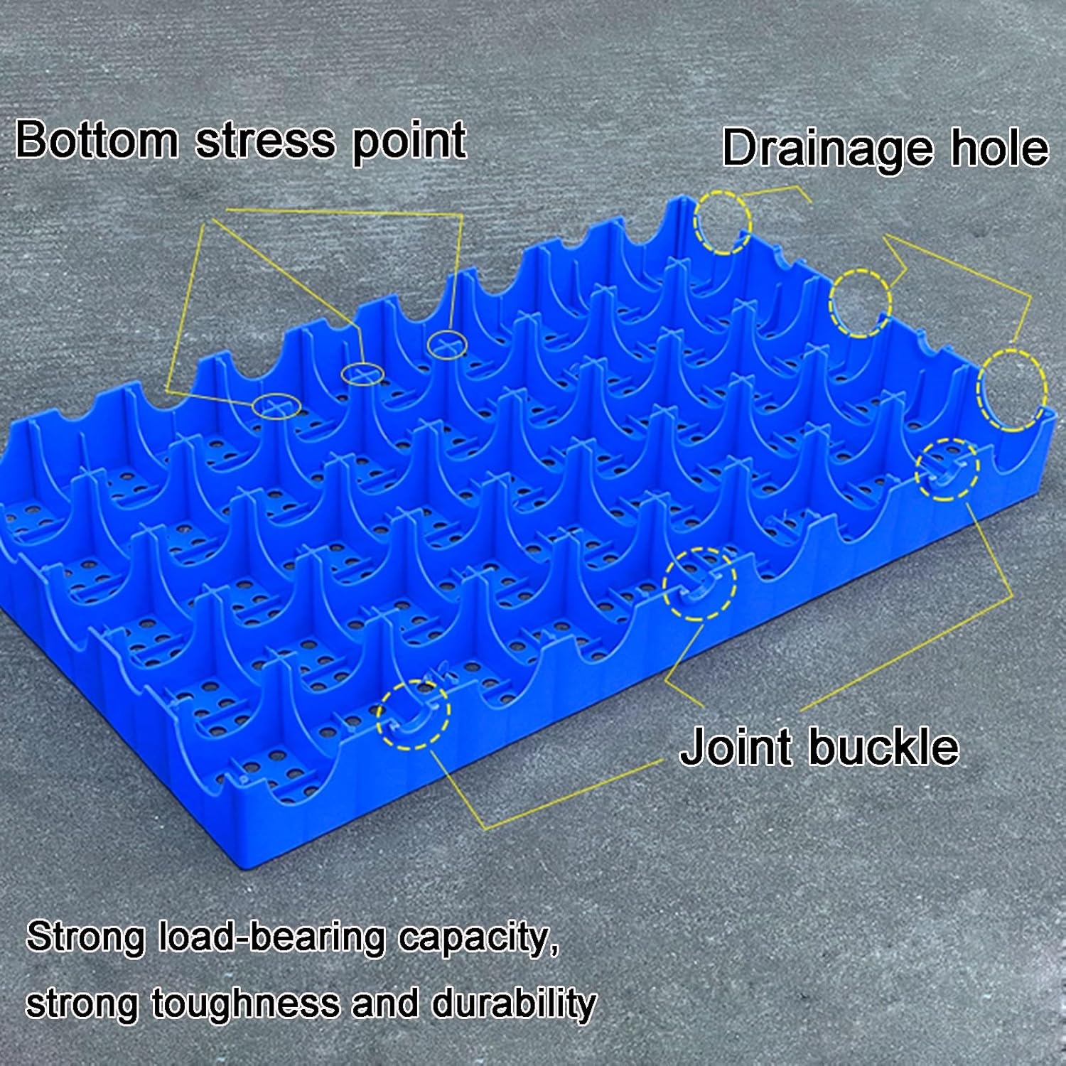 Lightweight Moisture-Proof Floor Pallets, Breathable Grid Ventilation Pallet, for Garage Supermarket Basement(60x30x3CM)