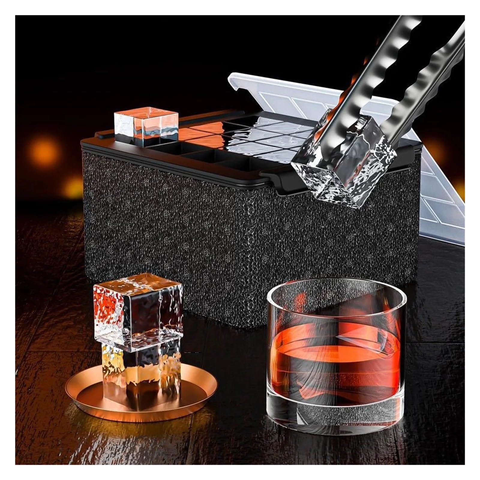 16 Stück hochtransparente Eiswürfelform aus Silikon for Zuhause, Whiskey, Bar, Küchenzubehör