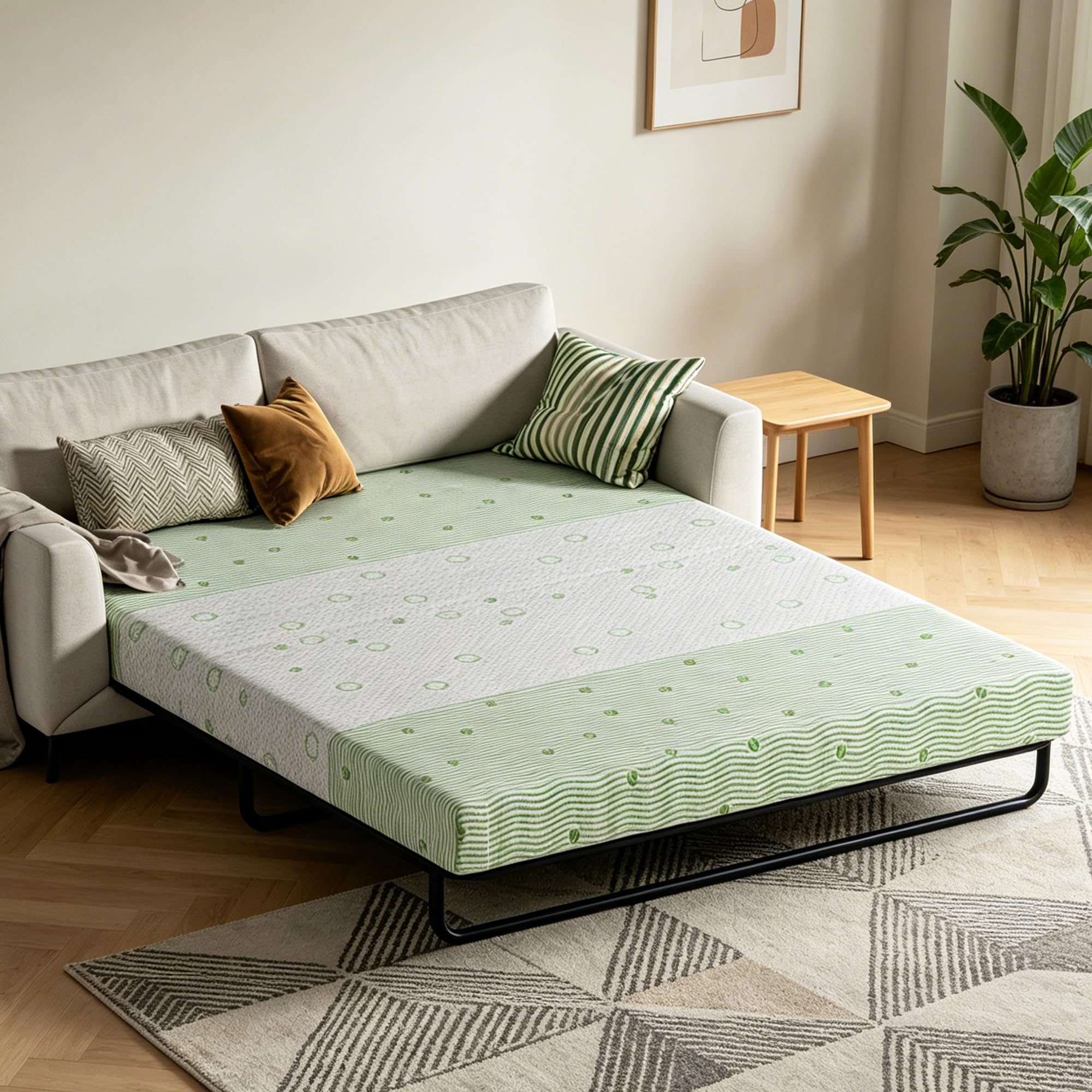 HYLZVN 4 Inch Gel Memory Foam Sofa Mattress Queen Size