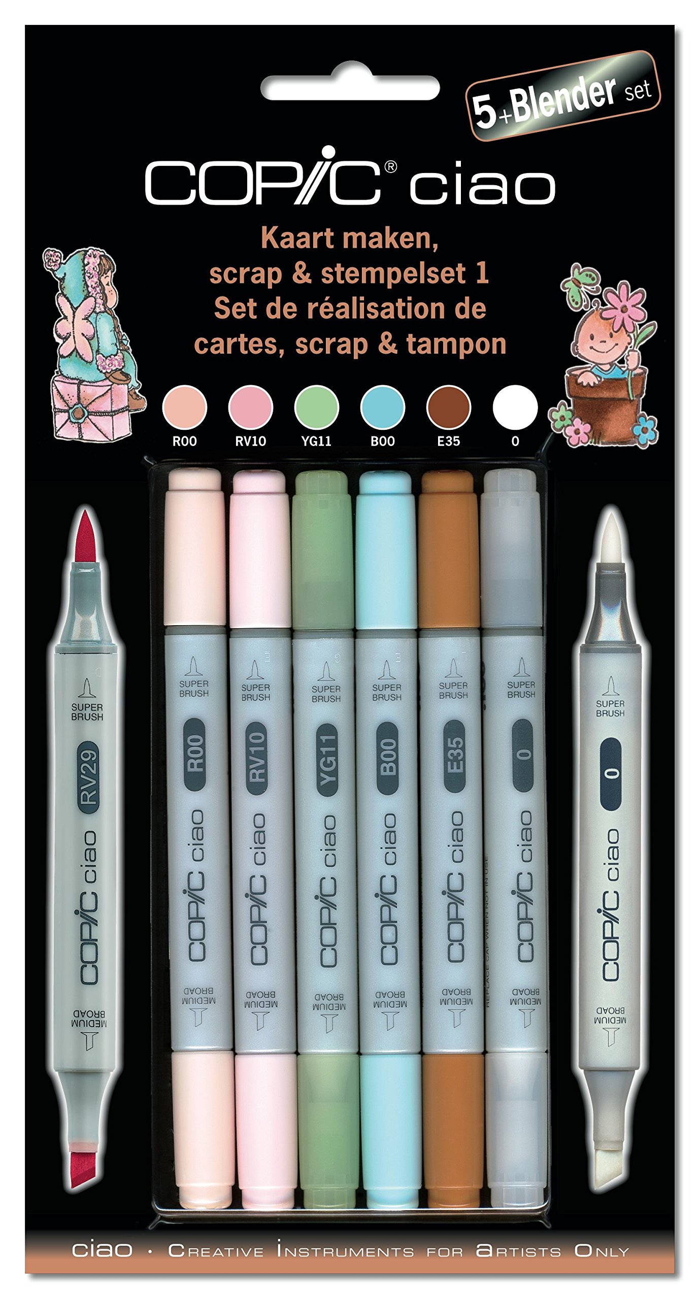 Copıc Ciao Set 5+1 Yeni 22075559 Scrap & Damga Seti 1 Copic-Set Kaart Maken