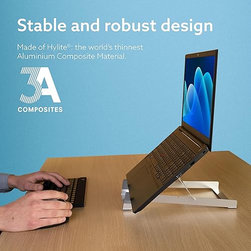Miniatura 3 de R-Go - Soporte para laptop, altura ajustable, ergonómico y plegable, elevador de aluminio para laptop, para portátiles/MacBooks [10-22 pulgadas],