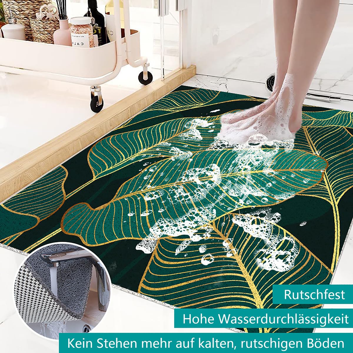 Alfombra Antideslizante Ducha 80x150 cm Patrón de Color Alfombrilla Antideslizante Ducha PVC Suave y cómodo Alfombra Ducha Antideslizante Alta Permeabilidad al Agua