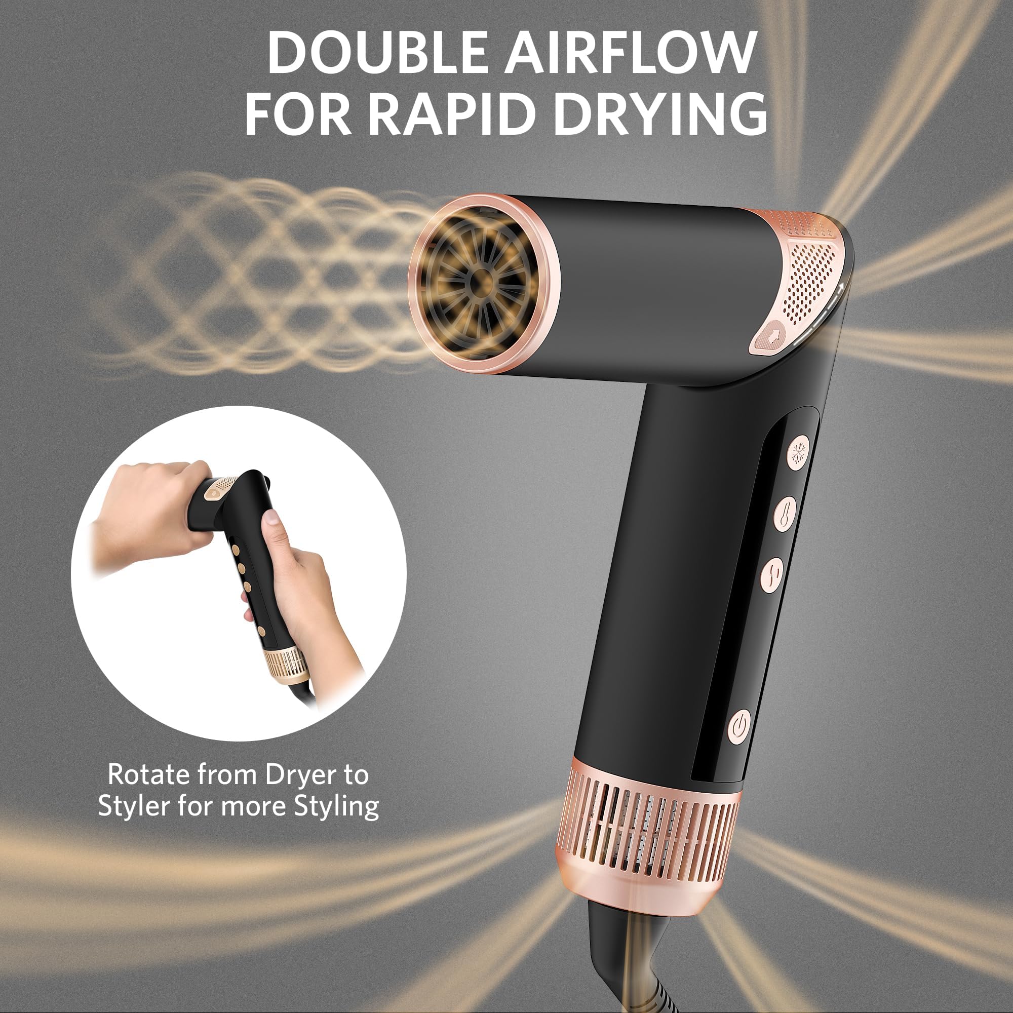 Hair Dryer Brush – 5-in-1 Hair Styler Set, Auto Air Wrap Curlers