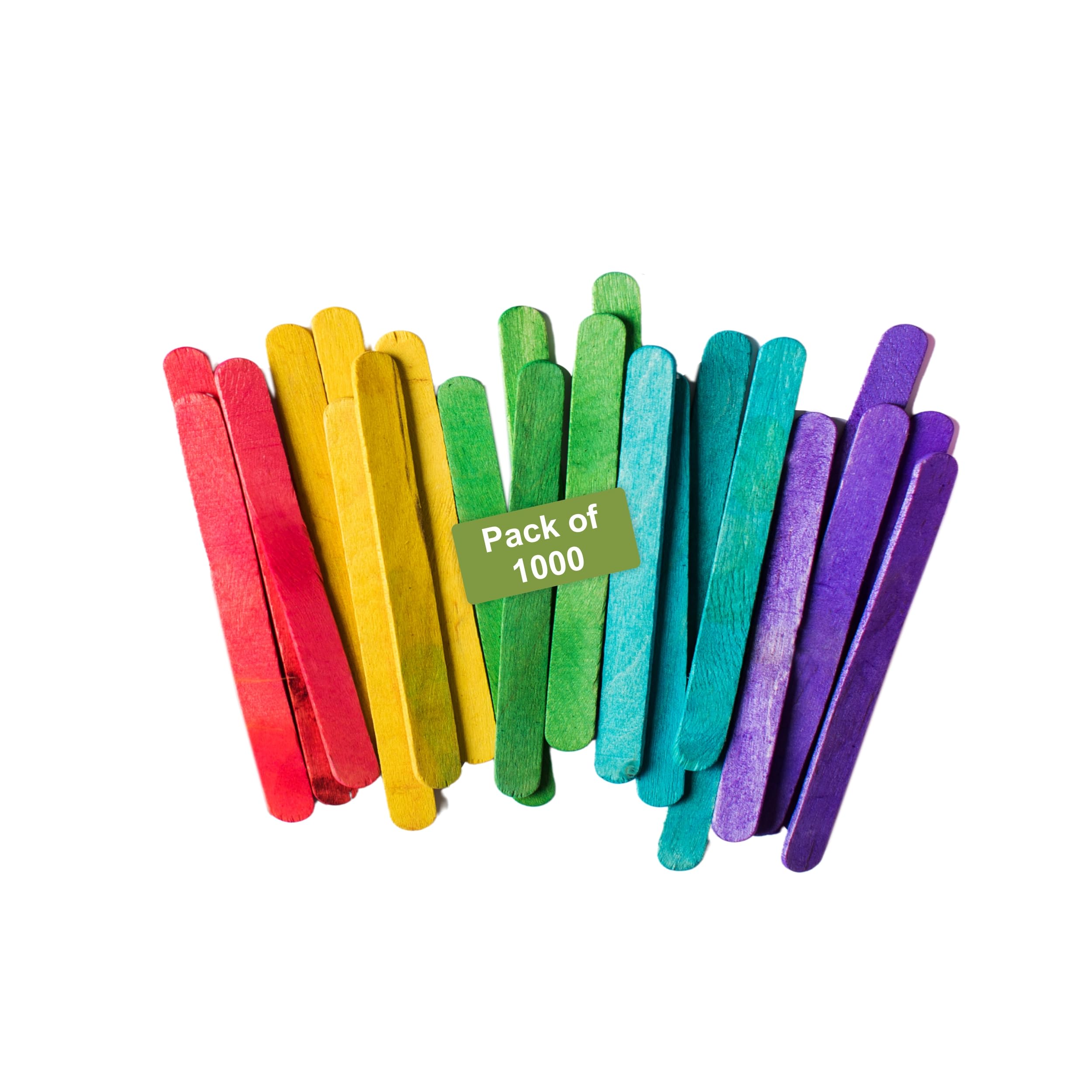 ECS 114St Colored-1000 4.5" Colored Craft Sticks - Box of 1000ct, (Pack of 1000),Multi Colored