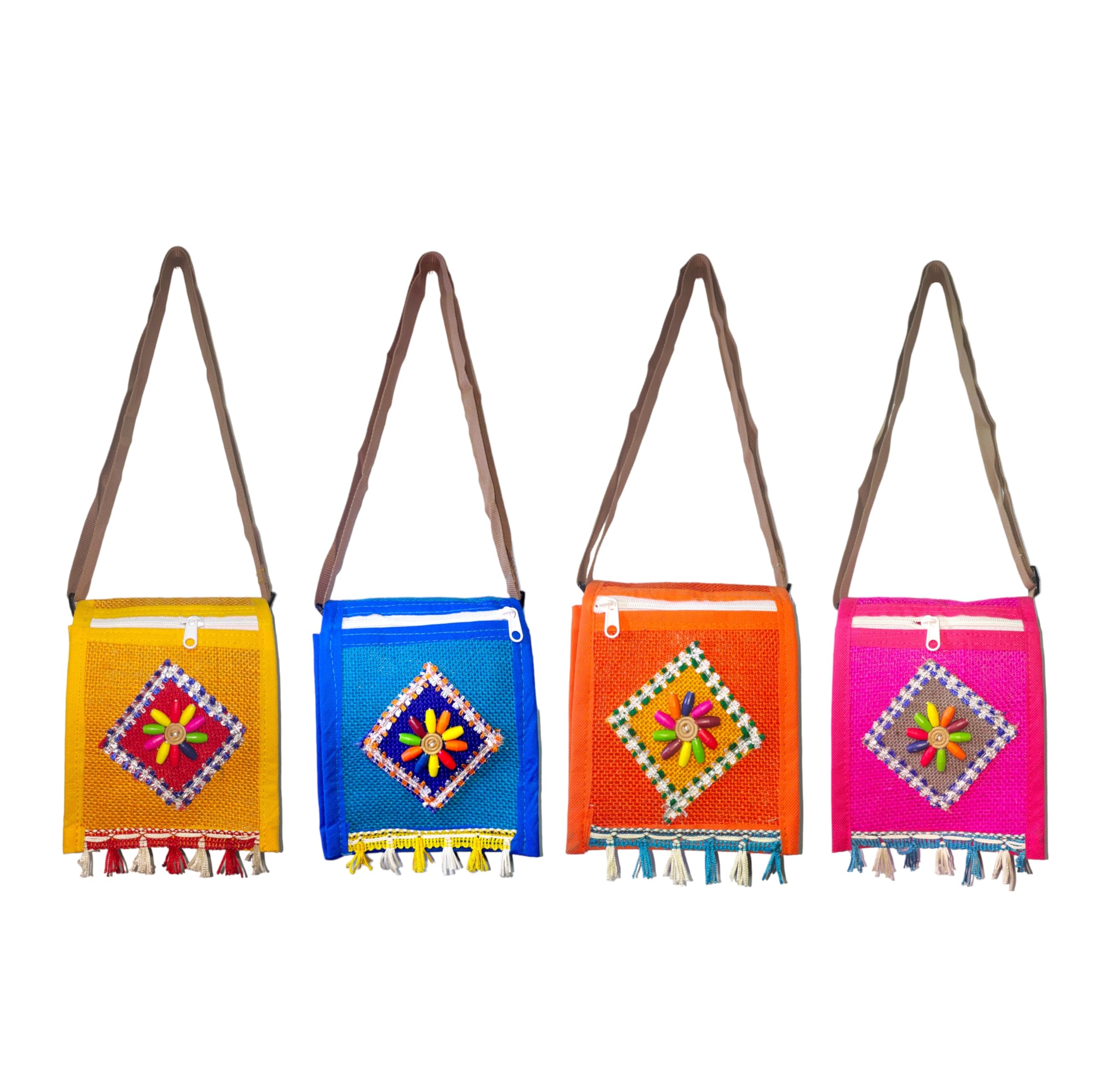 Anumala® Return Gift Jute and Canvas Bags with Contrast Prints | Multicolor Bags with Zipper| For Event Return gifts | Multipurpose Bags for All Occasions (SlingJuteBags_28Pcs_7x3x6 IN) (B0D1VZ1T58) Amazon Price History, Amazon Price Tracker