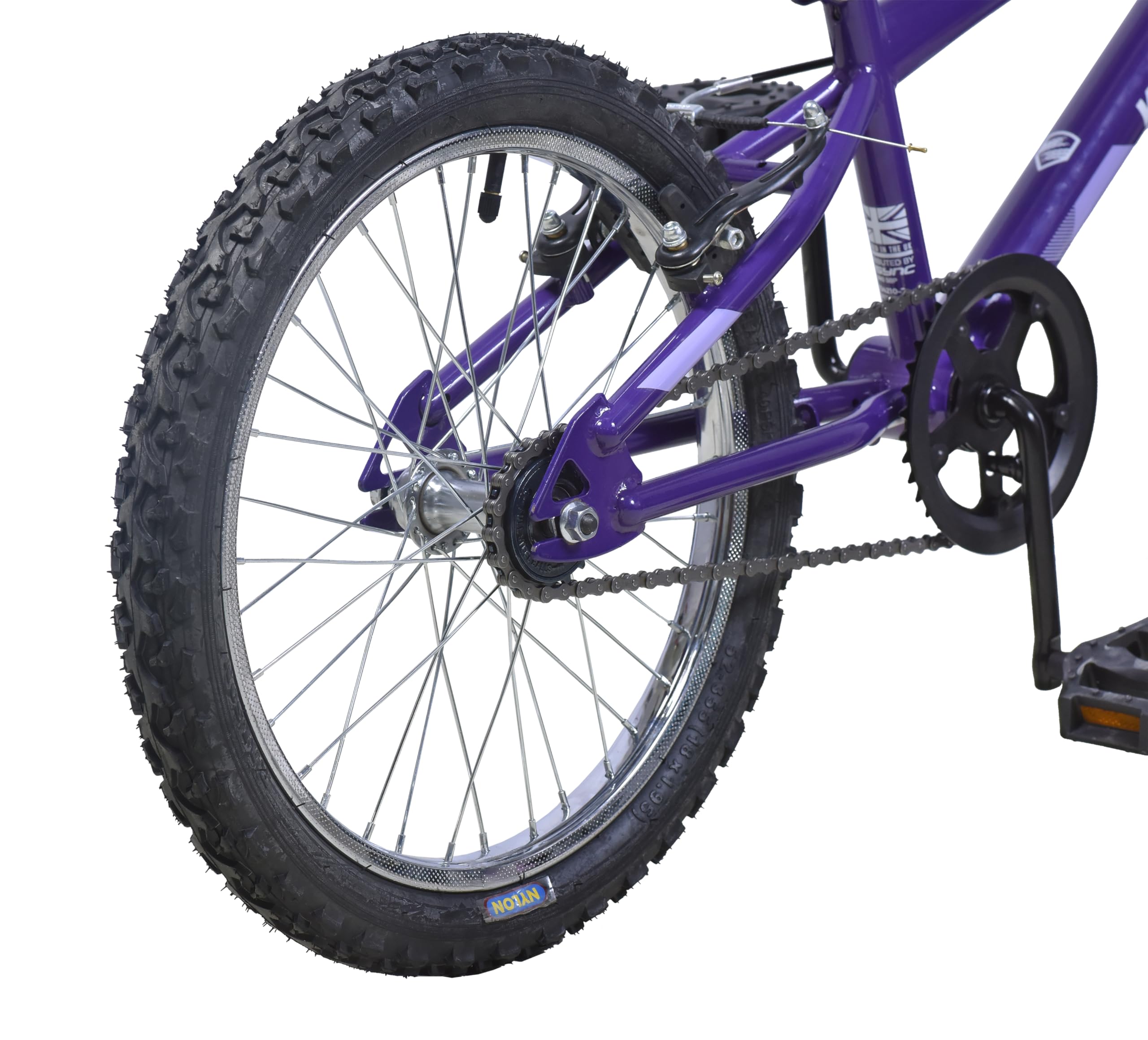 Wildtrak - Bicicletta da 18 pollici per bambini dai 6 agli 8 anni con freni regolabili - Viola