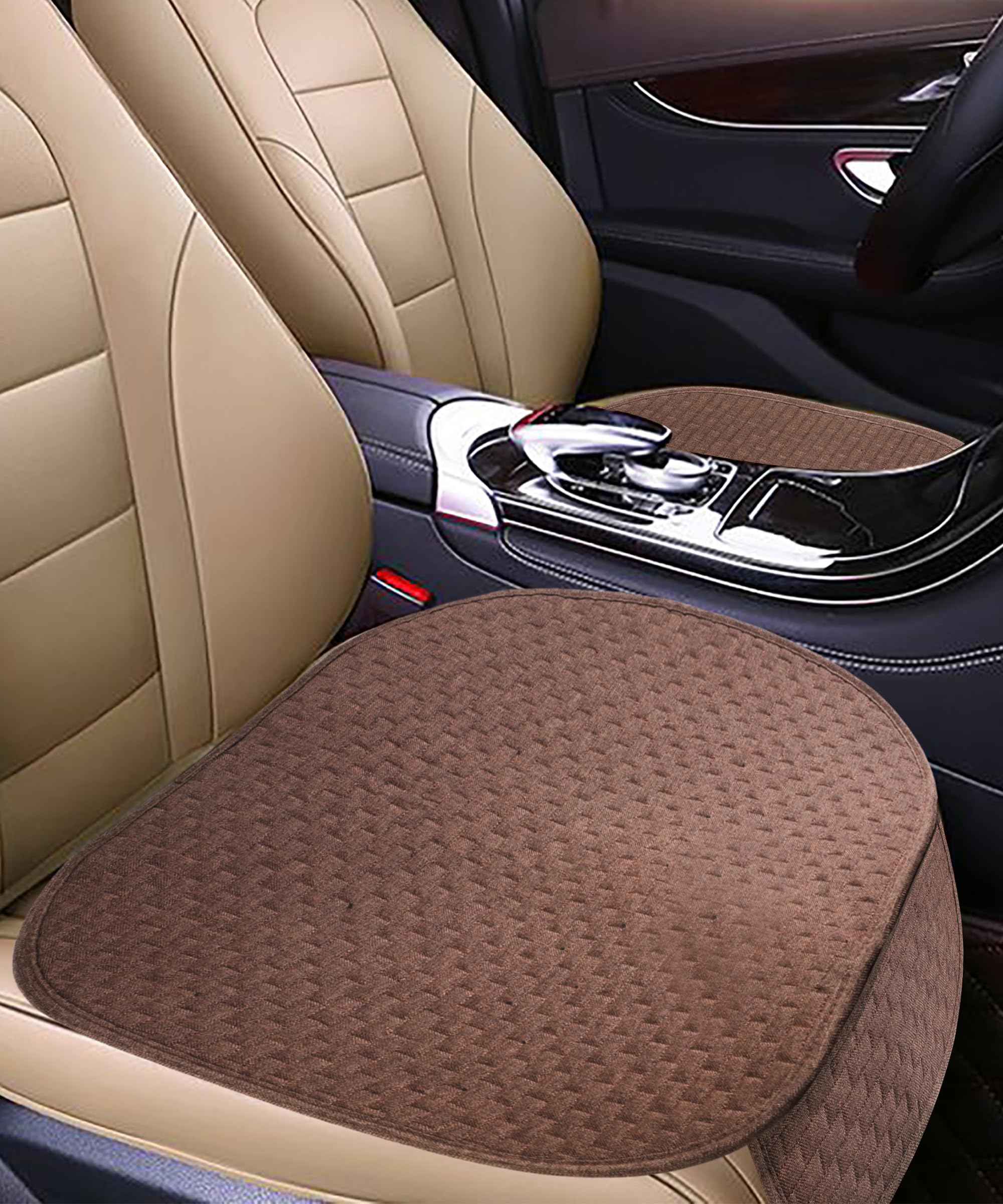 ReswishESEWALAS Car Seat Covers Cushion Pad,Bottom Seat Covers,Auto Front Seat Protector Mat,Breathable Anti-Slip Car Seat Pad,Driver Car Seat Cover Cushion,Universal Front Seat Cover (Coffee)