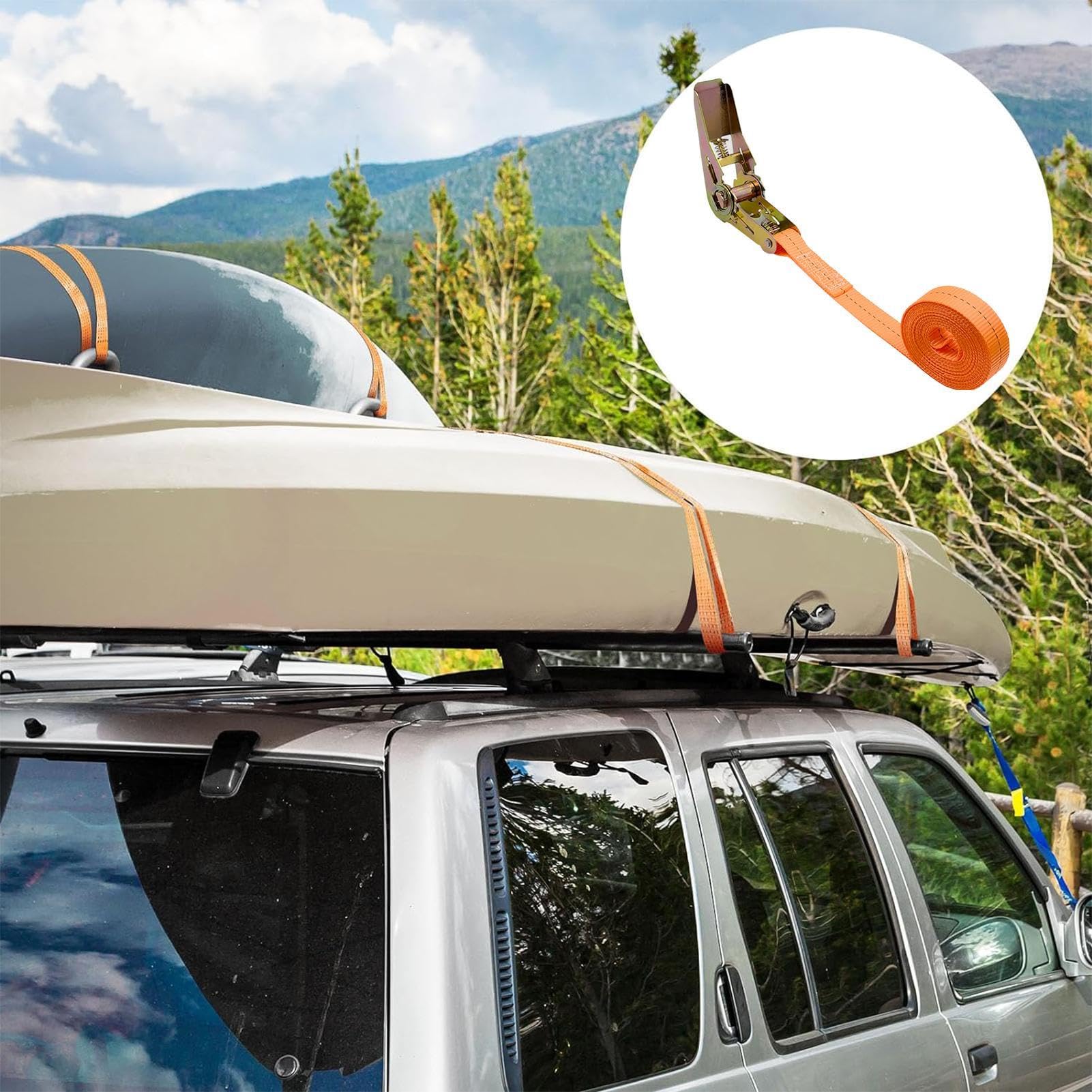 Motorcycle Tie Down Straps - Kayaks Lashing Straps | 25mm Portable Wear-Resistant Lashing Straps | Multifunctional Tie Down Soft Loop Straps | User Friendly Straps for Daily Life for Travel