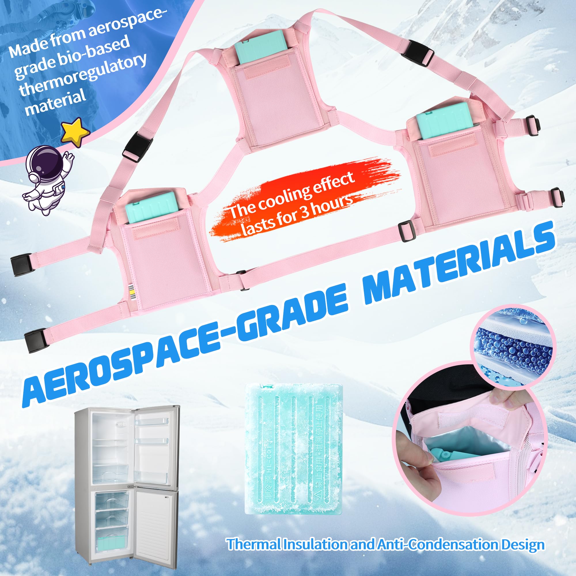 Kühlweste für Frauen: Verstellbare leichte Eisweste – Hergestellt aus temperaturgeregeltem Material in Luftfahrtqualität Sommer-Essentials Geeignet für Garten Outdoor Reisen Sport Geschenke für Frauen