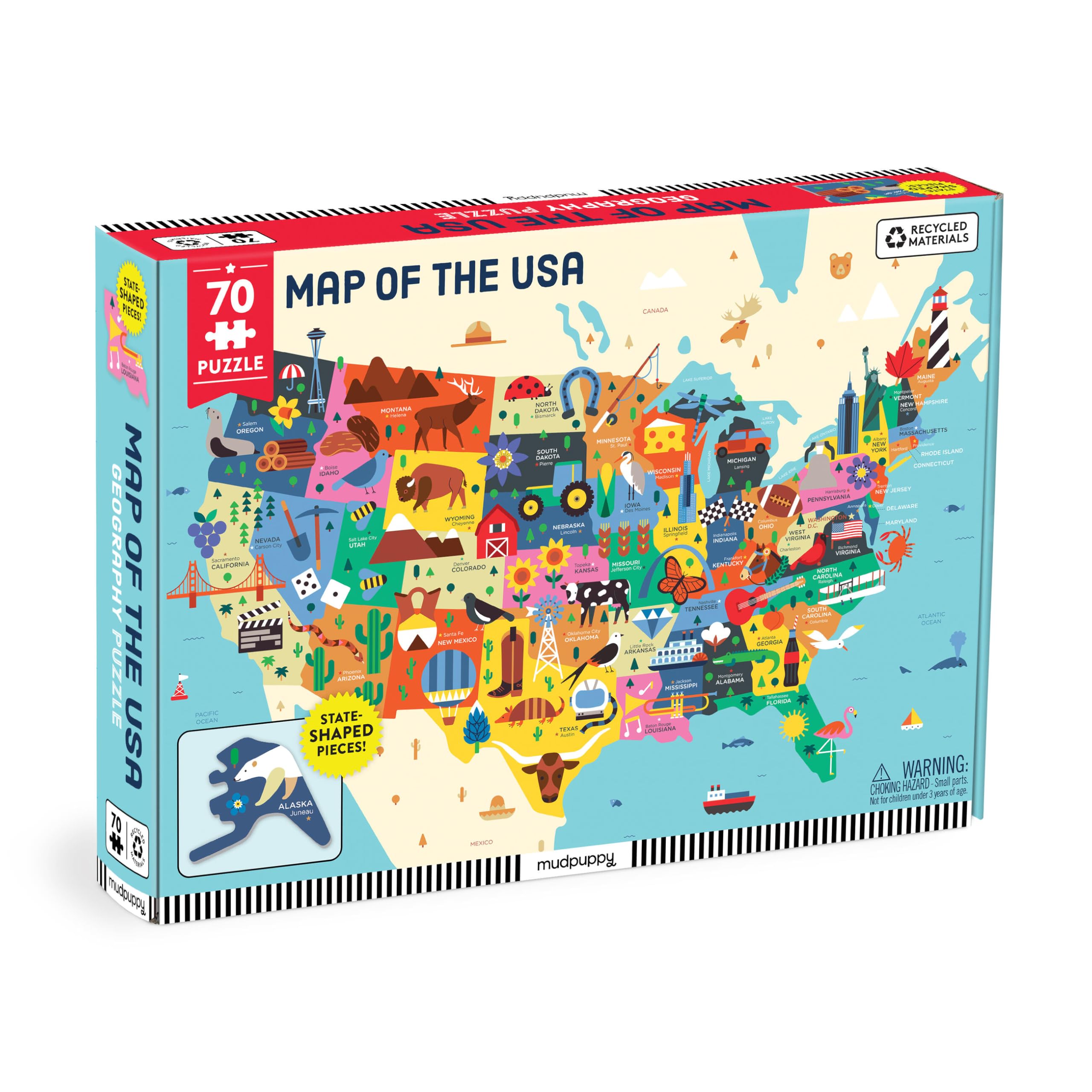 Map of the U.S.A. Puzzle: Magnetic Character Set