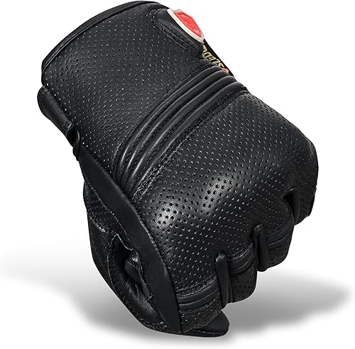 Miniatura 2 de Sledwise Guantes de motocicleta de cuero para hombres y mujeres, con pantalla táctil de cuero de vacuno, guantes de motocicleta para hombre,