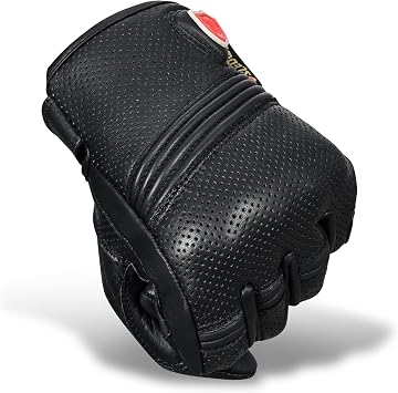 Leather Motorcycle Gloves for Men- 100% Cowhide Leather Biker Gloves, Touchscreen, Breathable, Knuckle Protection Riding Gloves for ATV UTV