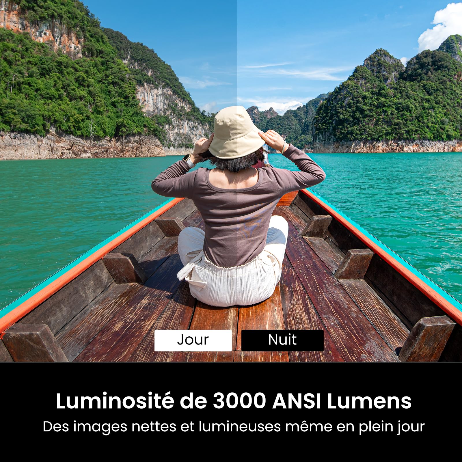 HAPPRUN Vidéoprojecteur Intelligent 3000 Lumens ANSI avec Google TV Officiel, Compatible 4K, Dolby Audio, Mise au Point et Correction Keystone Automatiques, WiFi 6 et Bluetooth, Noir