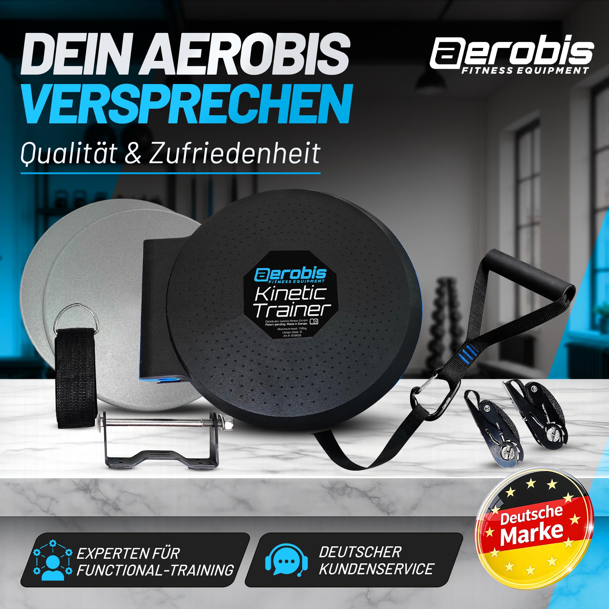 aerobis® Kinetic Trainer | Kinetic-Fitness-Set zum effektiven Kraft- & Muskelaufbau | Schwungrad-Trainings-Set für alle Muskeln | Exzentrisches Fitnesstraining