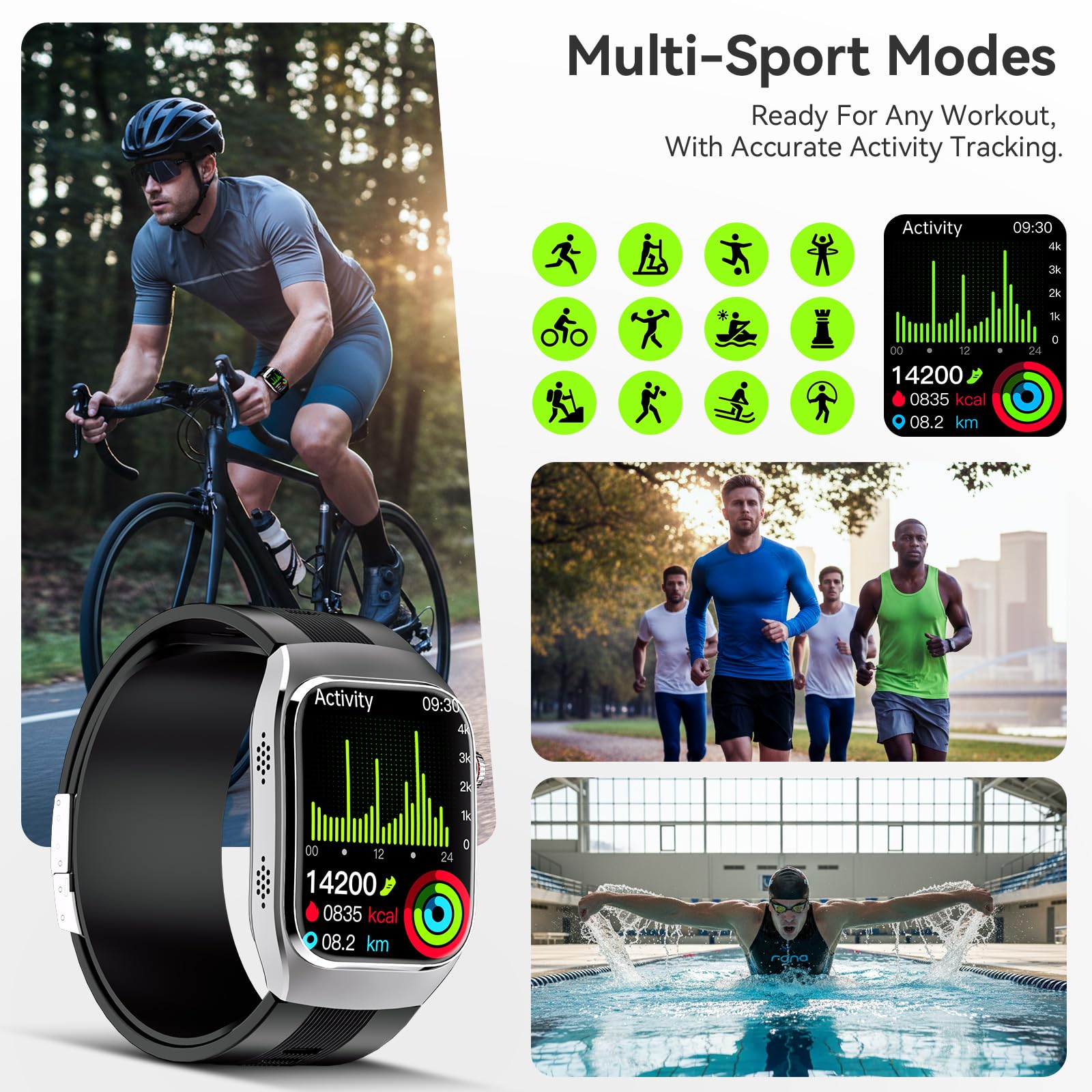 Smartwatch con Bomba de Aire y ECG para Hombre Mujer S100