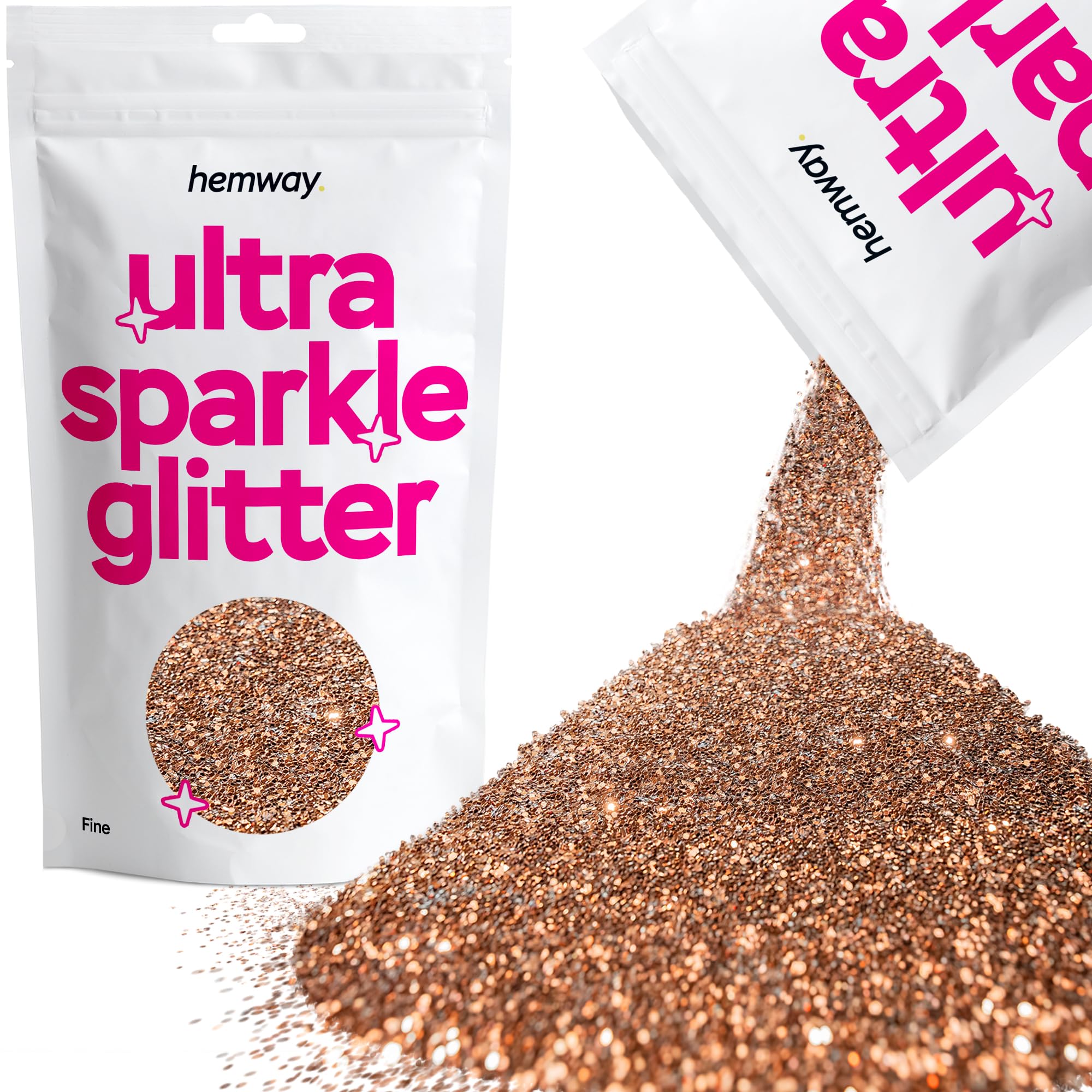 Hemway Ultra Sparkle Glitter Baby Pink Iridescent 100g Fine | Glitter for Arts & Craft, Makeup, Nail Art, Crafting, Card Making, Sparkle Decoration — view 35