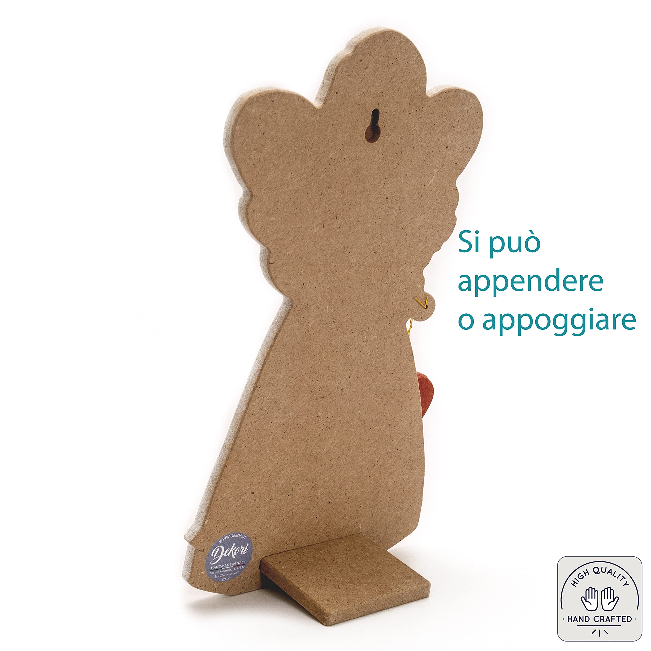 DEKORI - Angelo custode in legno (HDF) dedicato alla serenità. Scopri tutti gli Angeli Custode di DEKORI ! Possibilità di appenderlo o appoggiarlo. Confezionato con scatola regalo