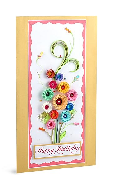 Swapnil Arts Handmade 3d Paperquilling Happy Birthday Greeting Card Amazon In Office Products