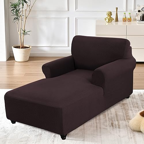 Miniatura 5 de OKYUK Funda para tumbona, fundas elásticas para tumbona, funda de sofá con doble brazo, tela jacquard, lavable a máquina, protector de muebles suave