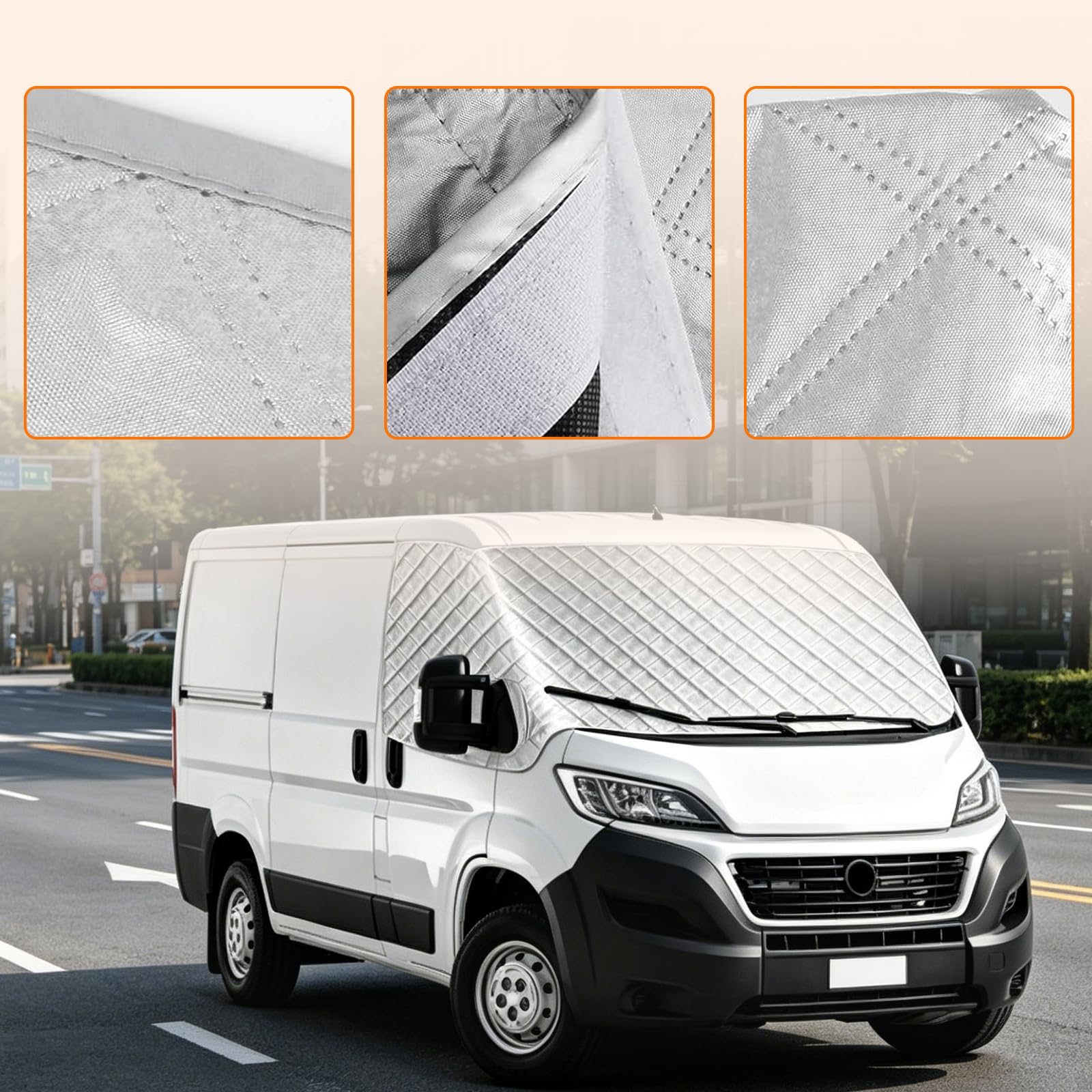 Osłona przedniej szyby samochodu do samochodu FIAT Ducato, Citroen Jumper X250/290, zewnętrzna mata termiczna na okno, wodoszczelna, ochrona przed słońcem