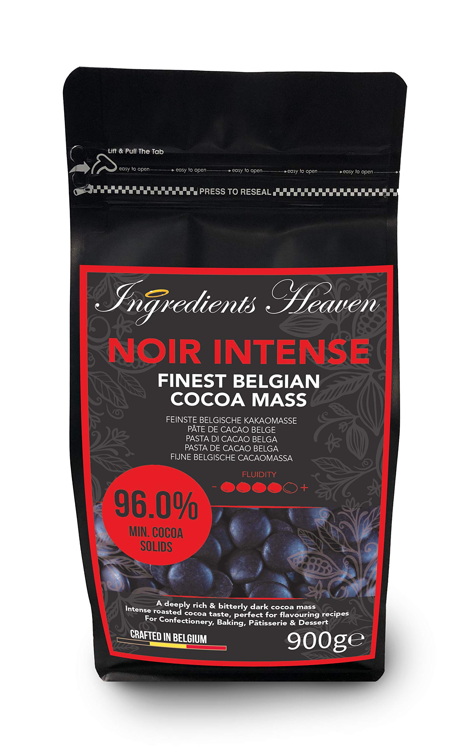 Ingredients Heaven - Noir Intense 96.0% - Finest Belgian Cocoa Mass - 900g