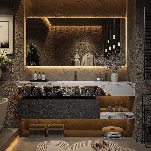 Oneroom 44-84IN Large Bathroom Vanity with Double Sink, Vessel Sink