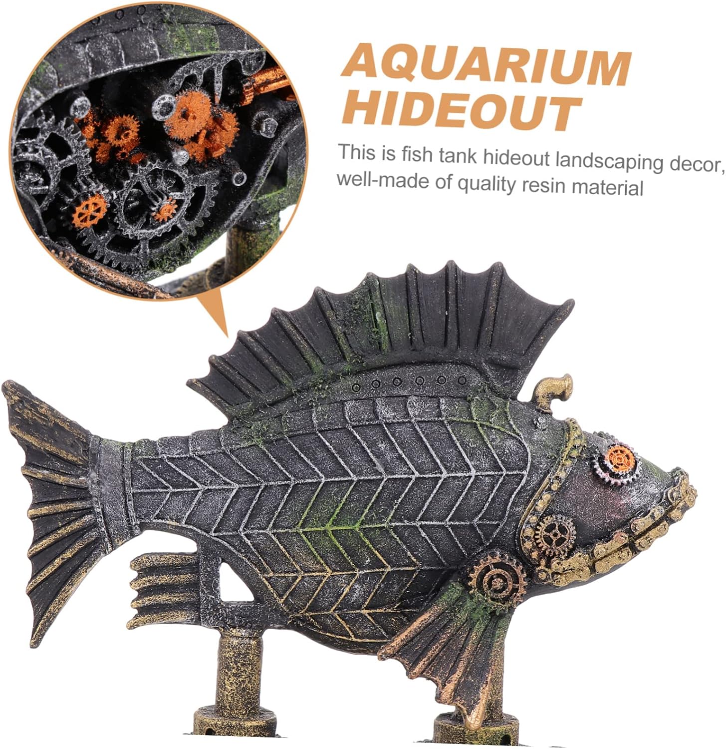 Aquarium Hideout Ornament Fish Tank Decorations Resin Aquarium Decor 7.48 X 2.36 X 6.29 in Landscaping Craft for Fish Tank Accessories Shelter for Aquatic Pets image 5