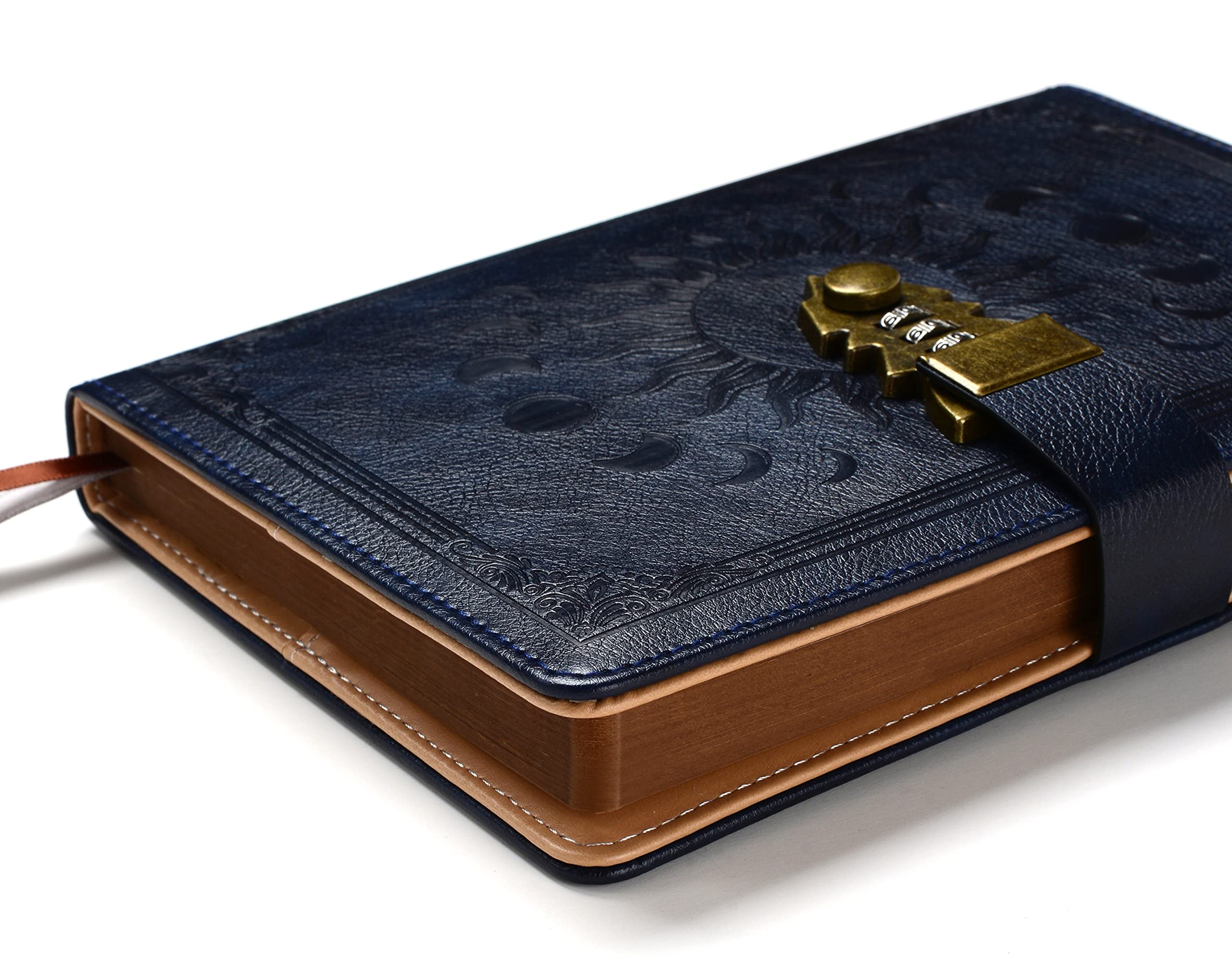 ZXHQ Lock Diary with Pen, A5 Ruled 240 Pages PU Leather Journal with Lock - Image 2