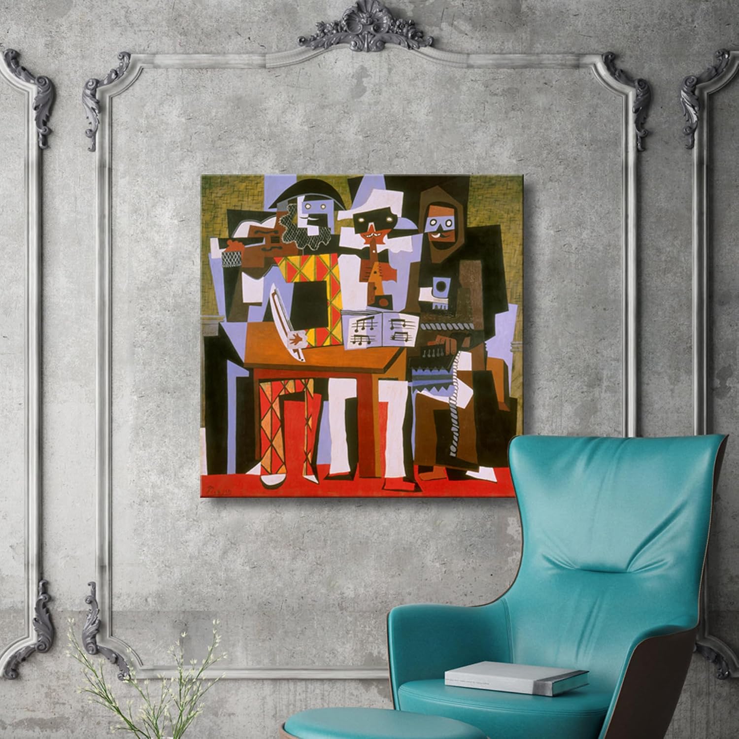 Wieco Art Large Canvas Prints Three Musicians 1921 by Pablo Picasso Abstract Canvas Wall Art for Wall Decor and Home Office Decorations image 2