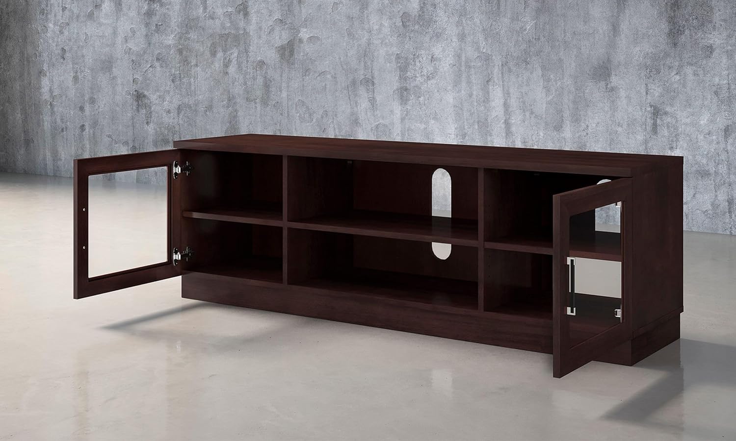 70" Contemporary TV Stand Media Console for Flat Screen and Audio Video Installations in a Wenge Finish